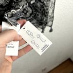 Lands' End  Black White Medallion Print Sarong Oblong Scarf Tassel NWT Photo 2