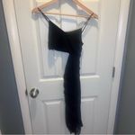 Lulus NWT black ruched mesh sleeveless cutout dress Photo 3