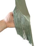 Free People  Charmer Fringe Skinny Scarf Mint Green Elegant Silky Evening Glam Photo 6