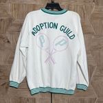 Vintage Prince Womens White Green Stripe Sweatshirt Size M Pullover Jumper Size M Photo 2