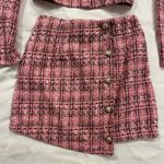 Pink Tweed Skirt Set Photo 3