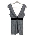 Shein X Women's Plaid Mini Dress Deep V Back Zip‎ Black Waistband XS New Photo 3