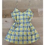 Motel Rocks Plaid Checks Slip Dress in Yellow & Black Photo 0