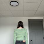 American Eagle Green  Sweater Knit Cropped Small Photo 3