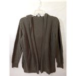 Vera Wang Simply Vera  Women Large Green‎ Hooded Sweater long sleeve open front Photo 5