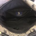 U.S. Polo Assn. grey and black leather hand bag Photo 5