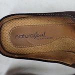 Vintage Naturalizer Natural Soul Fanner Suede Mules Womens 7 Brown Leather Bow Photo 1