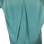 Luxe Baby Blue Short Sleeve Cut out Back Oversized Classic Blouse Women Sz M Photo 5