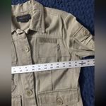 BCBG MAXAZRIA Womenâs Denim Military Style Jacketâ Patches Size Small Photo 9