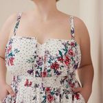 Torrid  Mini Gauze Smocked Waist Dress - Floral White - 2 Photo 7