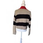 Spiritual Gangster NWT  Cropped Knit Sweater with Red Collar, Small Photo 1