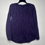 Vera Wang Simply Vera  Top XS Purple Long Sleeve  Knit Scoop Neck Photo 0