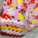 Chic Floral Pink Dress with Ruffle Sleeves Photo 3