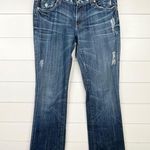 7 For All Mankind Medium Wash Distressed Bootcut Jeans Size 29 7.5" Low Rise Photo 1