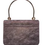 Estee & Lilly Taupe Snap Closure Shimmer Snake Skin Box Clutch Handbag Photo 6
