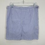 Fresh Produce Blue White Stripe Seersucker Shirt Skirt Set Size M Summer Casual Photo 10