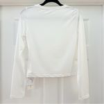 NWT Commense Crew Neck Basic Long Sleeve Top stretchy White Photo 2