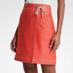 Ann Taylor  Chambray Coral Faux Wrap A-Line Skirt Size 0 Photo 1