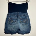Motherhood Maternity  full belly panel denim‎ shorts size medium Photo 2