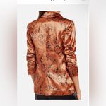 $495 CLINQ A SEPT PAISLEY 3/4 SLEEVE SATIN BLAZER JACKET FLAME MU Orange Size 0 Photo 1