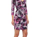 NYDJ Mini Dress Sylvia Berry Tweed V-Neck Side Twist Slimming Size 4 PETITE NEW Photo 1