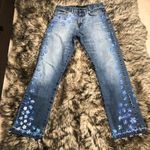 Handpainted Highwaisted Jeans Blue Size 32 Photo 1