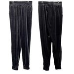 NUDE Crushed Velvet Joggers High Waisted Relaxed Loose Sweatpants Gray Small Photo 17