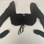 Tiger Mist Long Sleeve Black Crop Top Photo 1