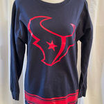 PINK - Victoria's Secret Women's PINK Navy Red Houston Texans Long Sleeve Tee XS Photo 0