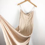 Show Me Your Mumu  Verona Cowl Midi Dress Size Large Satin Slip Champagne Photo 10