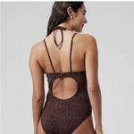 Athleta NWT Keyhole One Piece Swimsuit Camo Flora Decadent Chocolate XS Photo 1