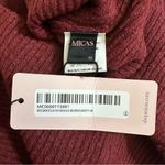 Micas  Burgundy Solid Knit Metallic Off Shoulder Long-Sleeve Sweater Photo 9