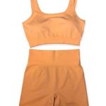 Women’s Orange Ribbed Tank Top & Biker Shorts 2 Photo 1