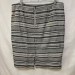 Loft  Black & White Geometric Knit Pencil Skirt‎ Size 14 Photo 2