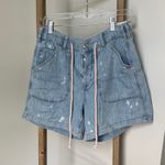 We The Free  Denim Shorts with bleach Accents stretch waist band Photo 0