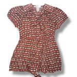 Max Studio  Women’s NWOT Orange & White Gingham Tie Front Sheer Blouse Size M Photo 1