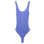 Jonathan Simkhai Irene Rib Jersey U Neck Bodysuit in Cornflower Blue Size M Photo 3
