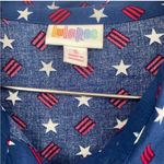 LuLaRoe Red White and Blue Stars and Stripes Short Sleeve Amy Top Photo 2