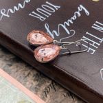 Vintage Pink Glass Teardrop Earrings | Coquette Soft Girl Romantic Dangle Silver Photo 0