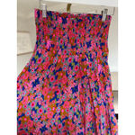 Natural Life  Floral Smocked Maxi Dress Skirt Strapless Slit Boho L Cottagecore Photo 5
