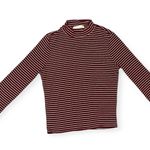 Gaze USA Gaze Maroon And White Stripes Long Sleeve Mock Neck T-shirt Photo 0