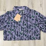 Pearl By Lela Rose Cactus Cotton Full Sleeve Shirt Size Medium NWT Purple Photo 0