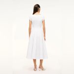 STAUD  Short Sleeve Wells Dress in White 6 Photo 5