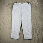 Talbots Crop Pants Women 6P Blue White Stripe Coastal Grandmillennial Seersucker Photo 1