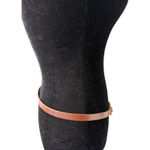 Casual Corner Brown Leather Brass Circle Buckle Western Boho Bohemian Belt Small Photo 3