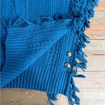 St. John  100% Wool Fringe Poncho with Functional Buttons ~ Size Large 🧡🍄 Photo 7