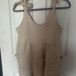 Beige Overalls w pockets Tan Size M Photo 0