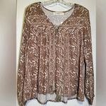 NWT Eternal Sunshine Creations Revolve lace up bohemian blouse size XS/S Revolve Brown Photo 2
