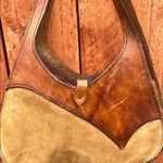 Brown and Tan Hobo Bag with Crescent Shape Photo 2