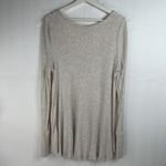 Free People We The  Sz M Malibu Thermal Top Oatmeal Heather Scoop Neck Oversized Photo 8